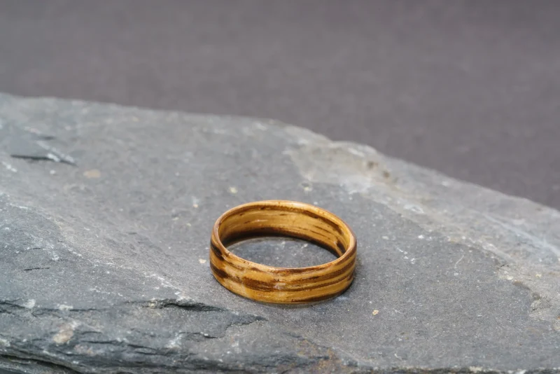 Zebrano Handcrafted Bentwood Ring For Him or Her