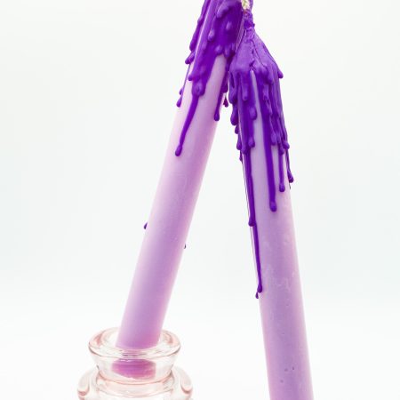 Drip-Tease Taper Candles | Set of 3 | Purple 21cm Hand-Poured Drip Candles | Sculptural, Moody