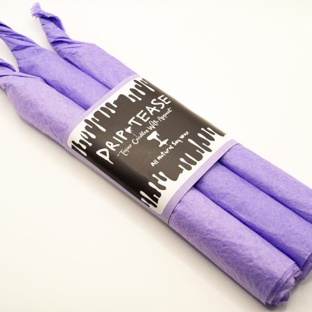 Drip-Tease Taper Candles | Set of 3 | Purple 21cm Hand-Poured Drip Candles | Sculptural, Moody
