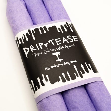 Drip-Tease Taper Candles | Set of 3 | Purple 21cm Hand-Poured Drip Candles | Sculptural, Moody