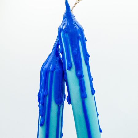 Drip-Tease Taper Candles | Set of 3 | Blue 21cm Hand-Poured Drip Candles | Sculptural, Moody