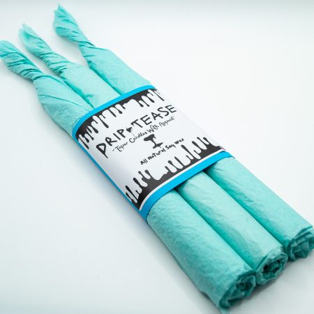 Drip-Tease Taper Candles | Set of 3 | Blue 21cm Hand-Poured Drip Candles | Sculptural, Moody