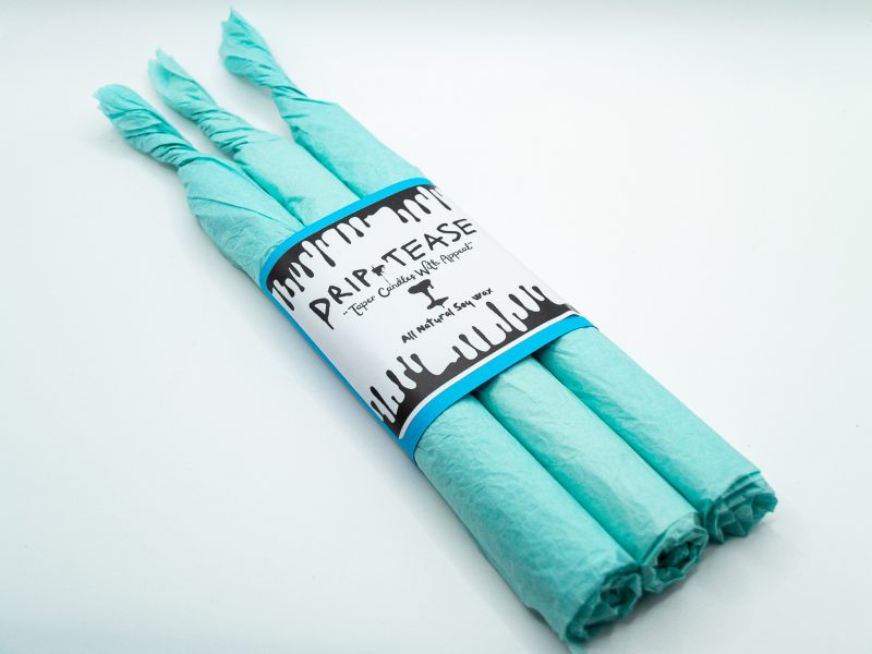 Drip-Tease Taper Candles | Set of 3 | Blue 21cm Hand-Poured Drip Candles | Sculptural, Moody