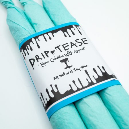 Drip-Tease Taper Candles | Set of 3 | Blue 21cm Hand-Poured Drip Candles | Sculptural, Moody