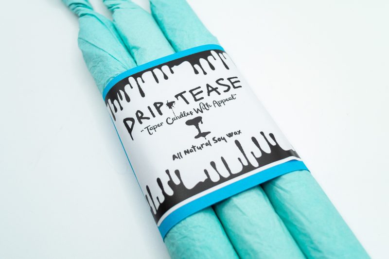 Drip-Tease Taper Candles | Set of 3 | Blue 21cm Hand-Poured Drip Candles | Sculptural, Moody