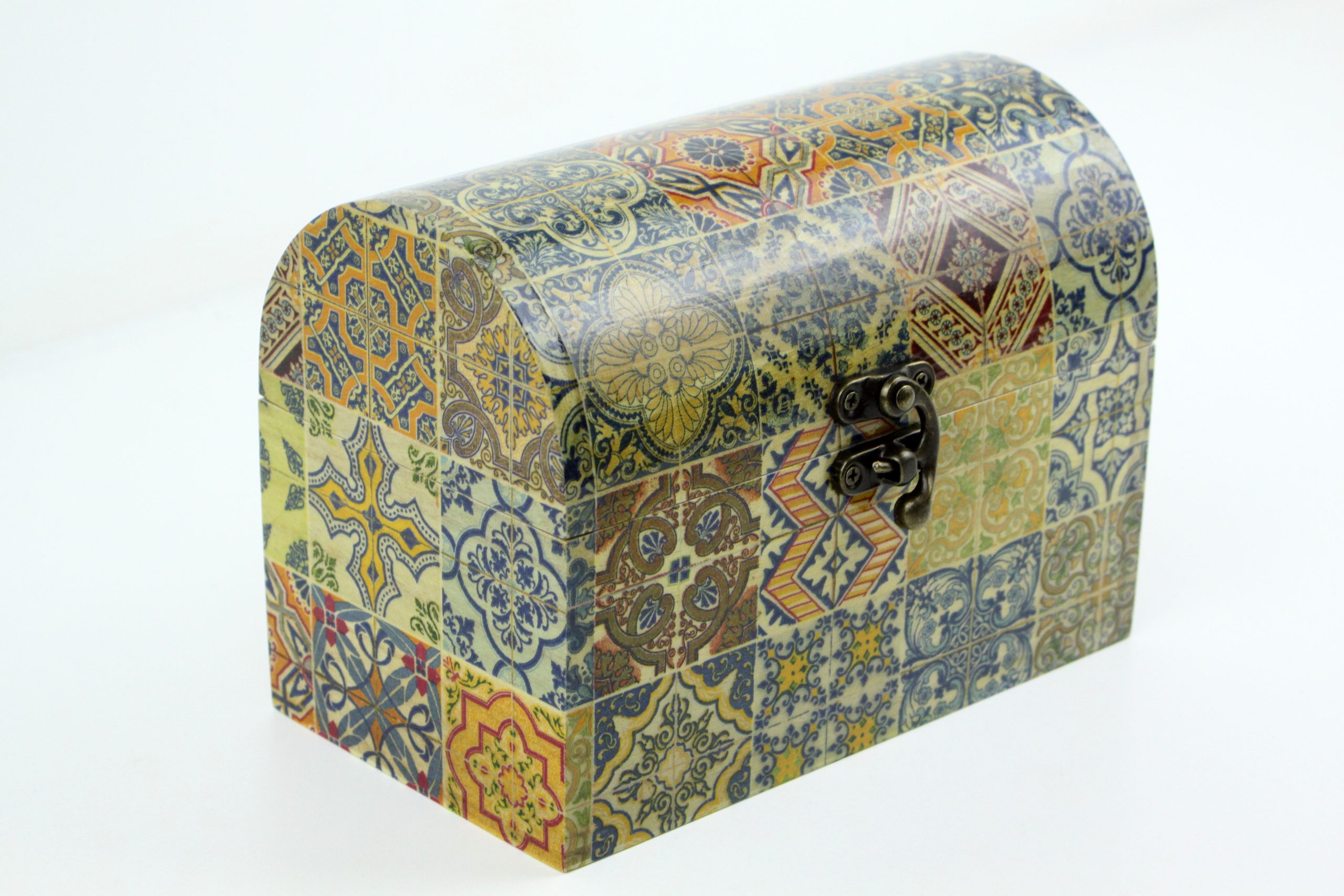 Treasure Chest, Wood handmade keepsake jewellery, memories box, Moroccan Mandala style