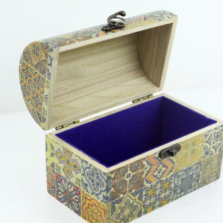 Treasure Chest, Wood handmade keepsake jewellery, memories box, Moroccan Mandala style