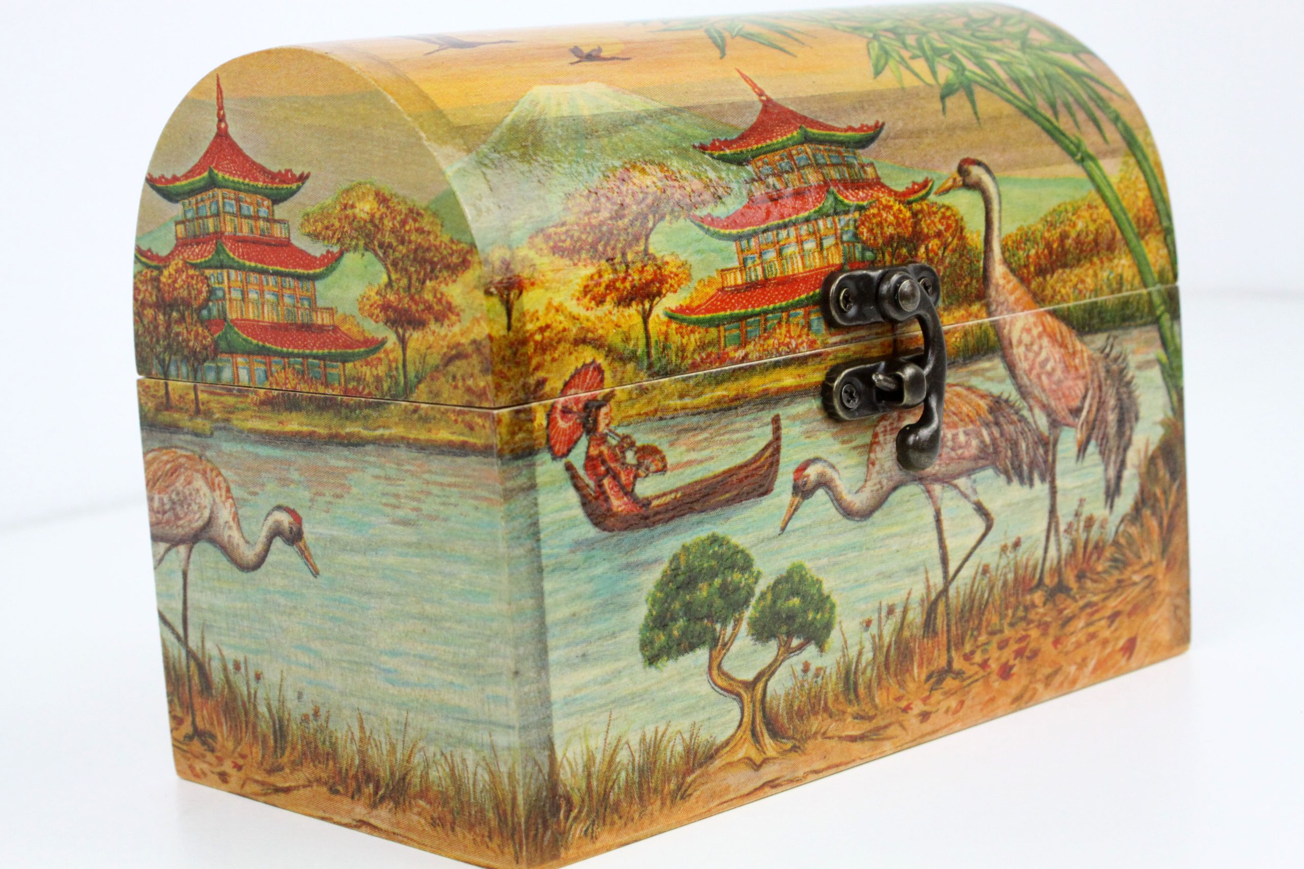 Treasure Chest, Wood handmade keepsake jewellery, memories box, Japanese design