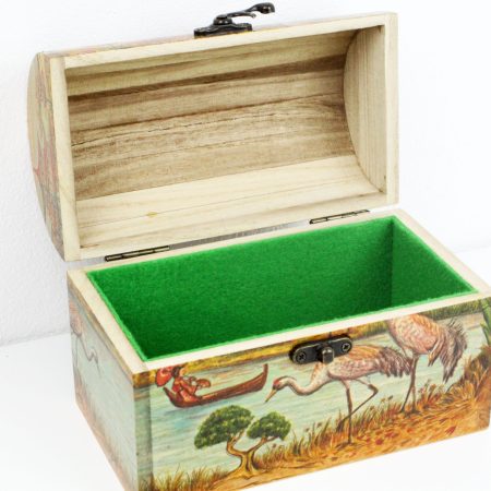 Treasure Chest, Wood handmade keepsake jewellery, memories box, Japanese design
