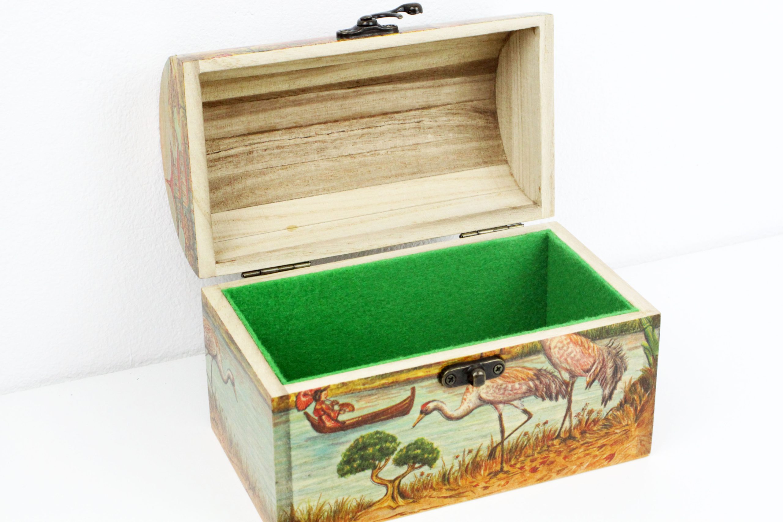 Treasure Chest, Wood handmade keepsake jewellery, memories box, Japanese design