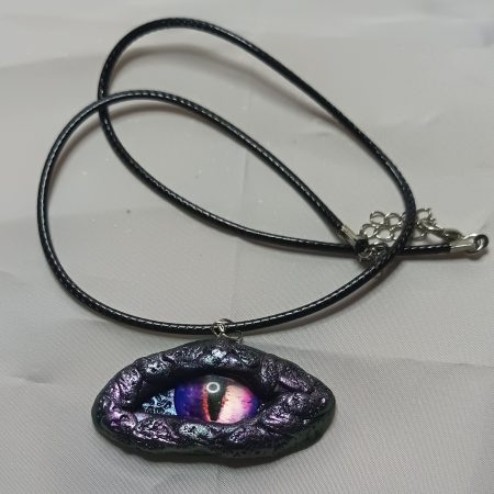 Handmade Polymer Clay Dragon Eye Pendant Necklace, Lightweight