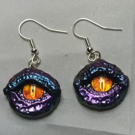 Handmade Polymer Clay Dragon Eye Earrings, Lightweight and Unique