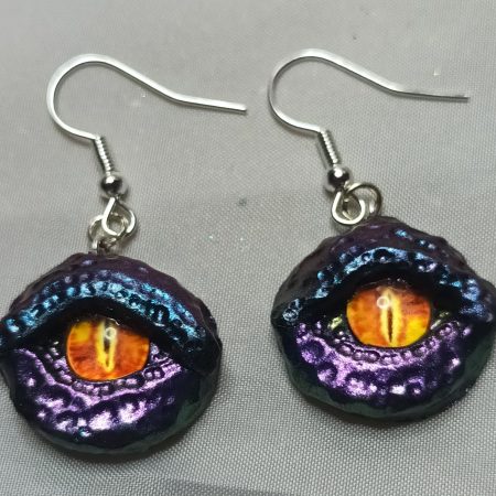 Handmade Polymer Clay Dragon Eye Earrings, Lightweight and Unique