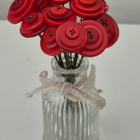 Red button flower arrangement