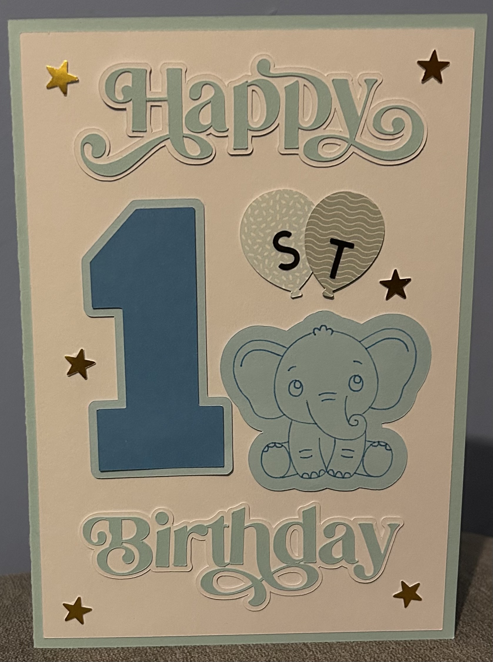 Happy Birthday Card (Blue or Pink) - Personalised Age