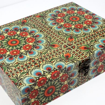 Wood handmade keepsake jewellery, memories box, Moroccan, Mandala design, Flexible compartments