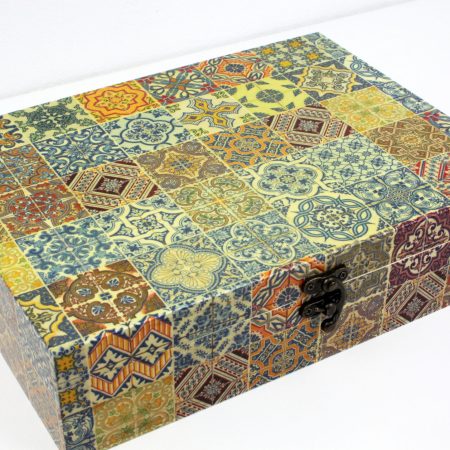 Wood handmade keepsake jewellery, memories box, Moroccan, Mandala style, Flexible compartments