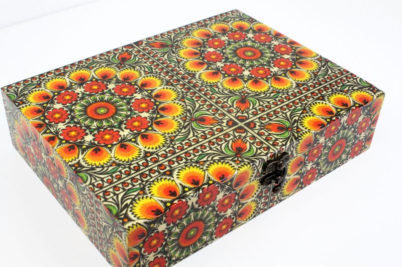 Wood handmade keepsake jewellery, memories box, Moroccan, Mandala style, Flexible compartments