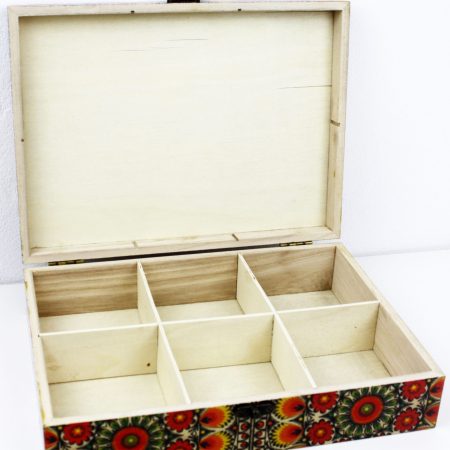 Wood handmade keepsake jewellery, memories box, Moroccan, Mandala style, Flexible compartments