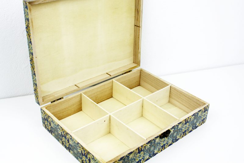 Wood handmade keepsake jewellery, memories box, Moroccan, Mandala style, Flexible compartments