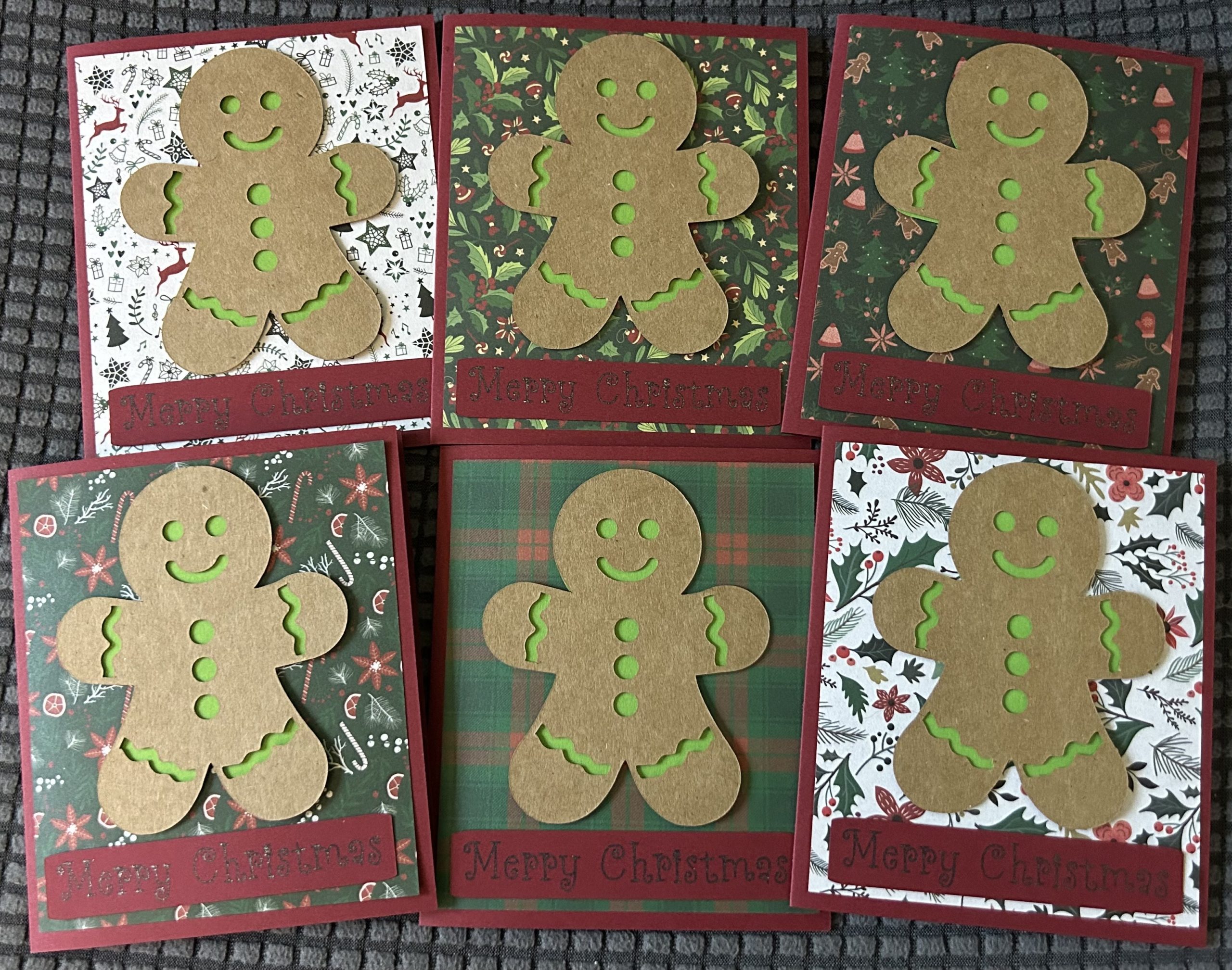 Set of 6 Gingerbread Christmas Cards