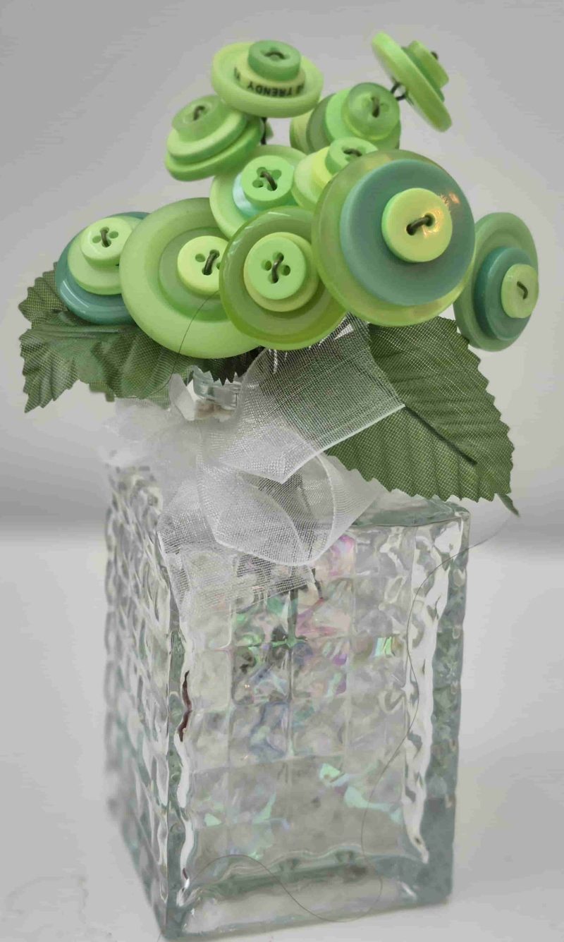 Green Button flower arrangement