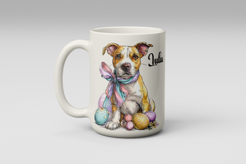 Personalised Easter Staffie Dog Mug