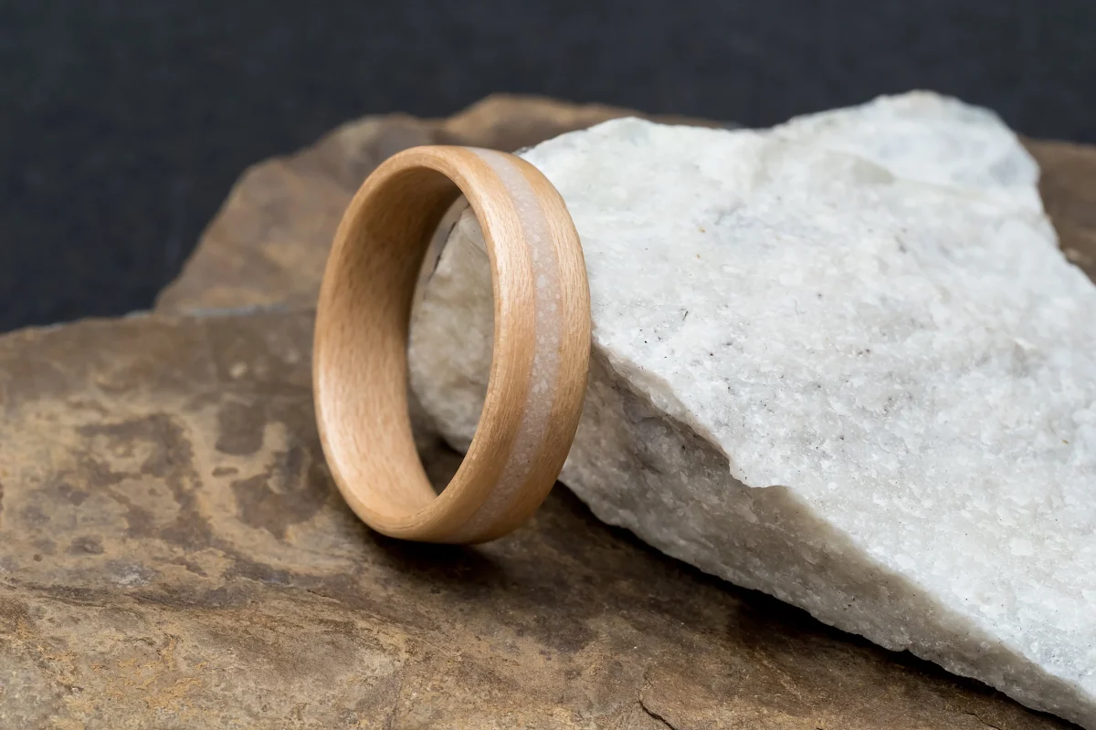 Isle of Skye Marble Handcrafted Bentwood Ring For Him or Her