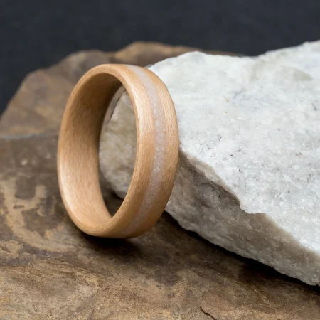 Isle of Skye Marble Handcrafted Bentwood Ring For Him or Her