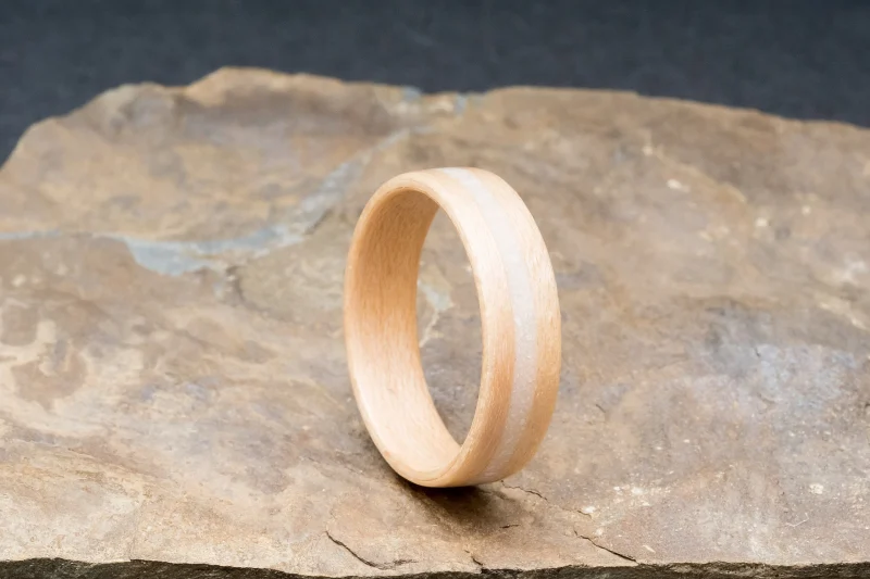 Isle of Skye Marble Handcrafted Bentwood Ring For Him or Her