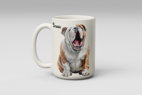 Personalised Yawning British Bulldog Coffee Mug