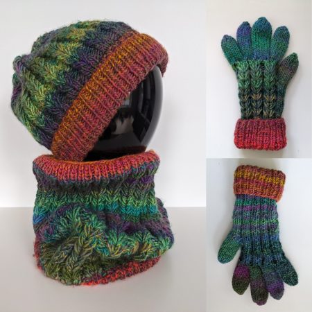 Knitting Pattern: Pines and Maples Trio (Hat, Cowl and Gloves)