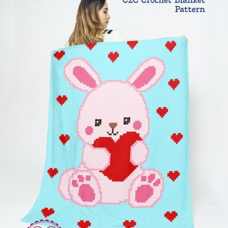 Bunny C2C Crochet Blanket Pattern | Graph & Written Instructions