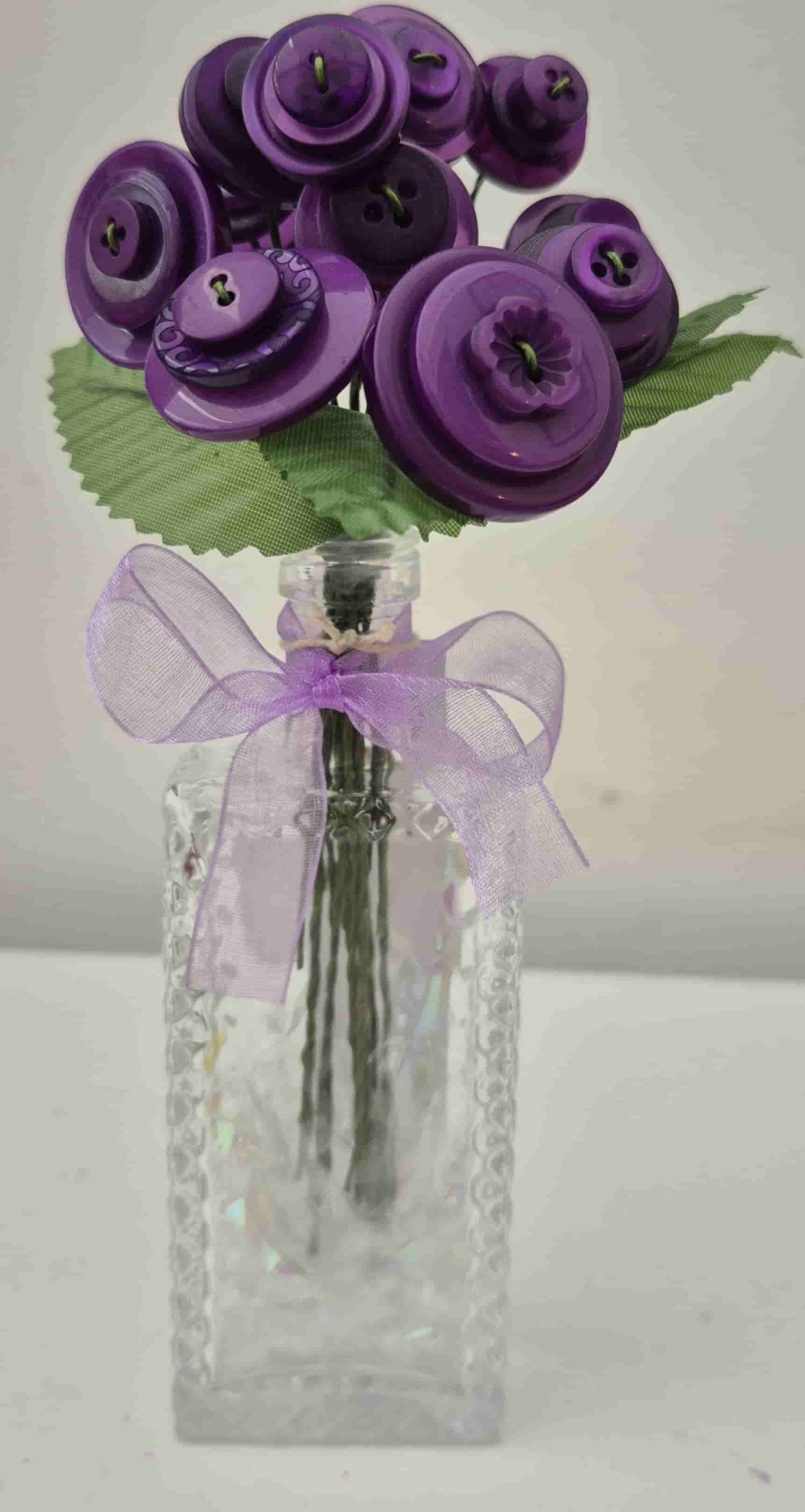 Purple Button Flower Arrangement