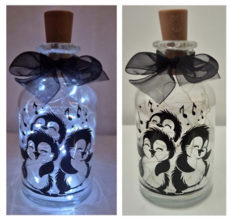 Singing Penguin Bottle Light