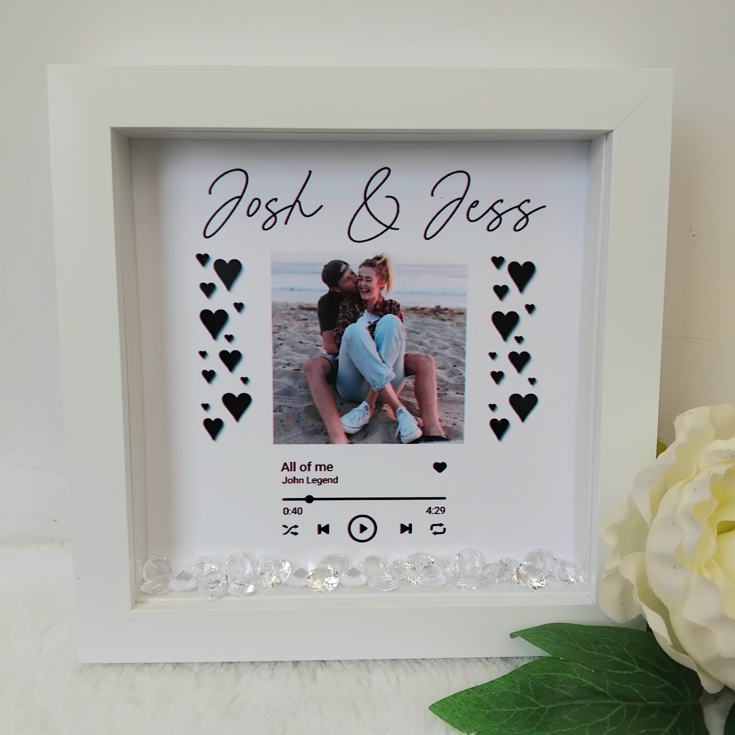 Couples Gift, Couples Personalised Frame Valentine Gift, Valentine Box Frame, Our Song Personalised