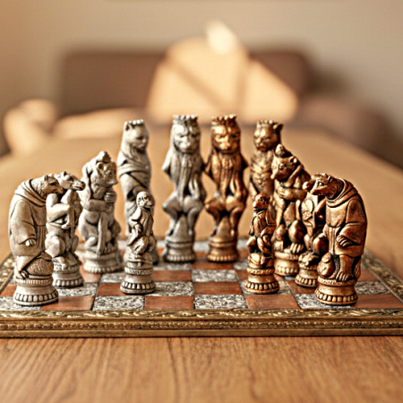 Custom Made Extra Large Reynard the Fox Chess set. ( Pieces only)