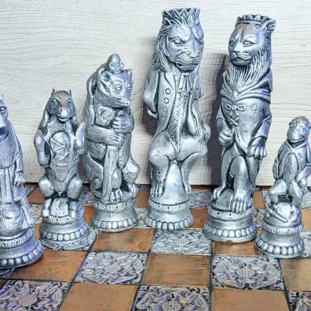 Custom Made Extra Large Reynard the Fox Chess set. ( Pieces only)