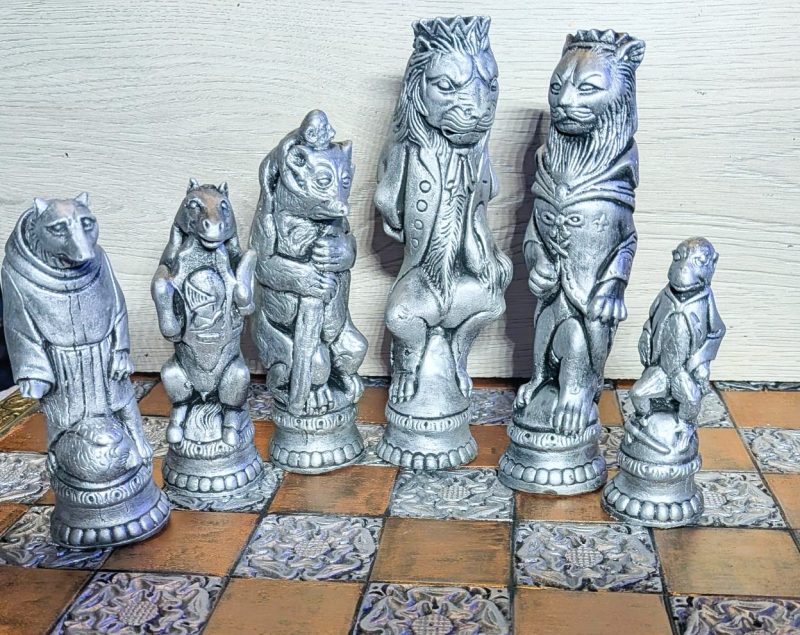 Custom Made Extra Large Reynard the Fox Chess set. ( Pieces only)