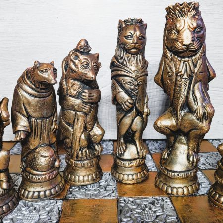 Custom Made Extra Large Reynard the Fox Chess set. ( Pieces only)