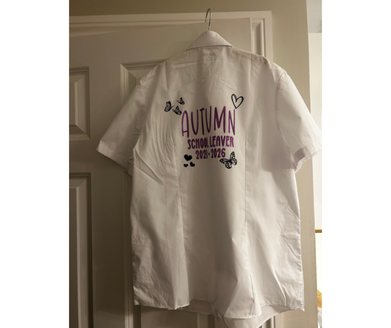 Girls and Boys School leaver shirt 2026 iron on clothing transfer