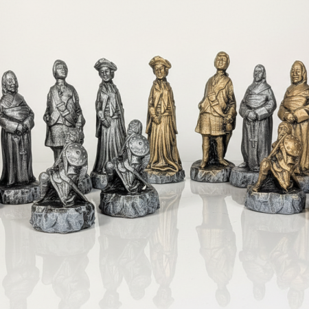 Custom Chess Set: Scottish Highlander, Jacobite; wide choice of colour finishes. (Pieces only)