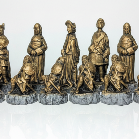 Custom Chess Set: Scottish Highlander, Jacobite; wide choice of colour finishes. (Pieces only)