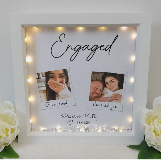Personalised Engaged Frame, Engaged Gift, Engagement Box Frame, Engagement Gift