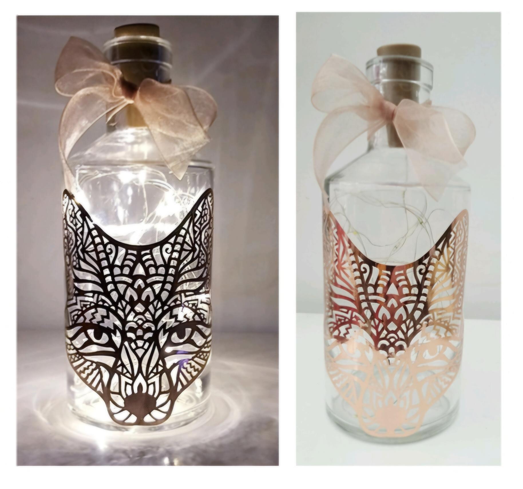 Rose Gold Fox Bottle Light