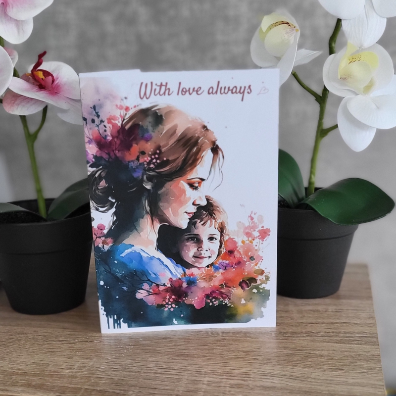 Mother’s Day Card 5x7 – Mother & Child “With Love Always”