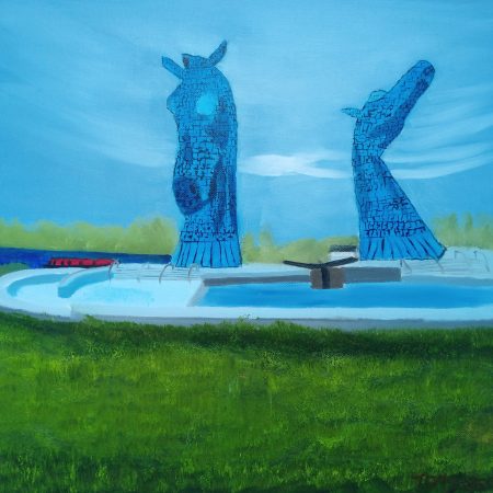 Falkirk Kelpies, Original Oil Painting on Canvas