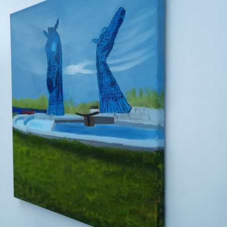 Falkirk Kelpies, Original Oil Painting on Canvas