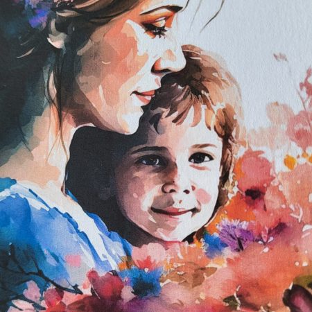 Mother’s Day Card 5x7 – Mother & Child “With Love Always”