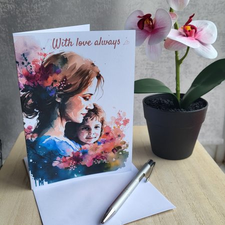 Mother’s Day Card 5x7 – Mother & Child “With Love Always”